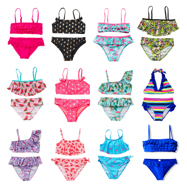 

2021 new two piece tankini suits for girls swimsuit children swimwear bathing suit 2-12 years swimsuit biquini infantil g1-cz939in