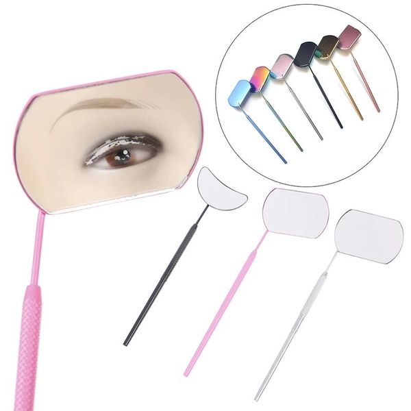 

false eyelashes multifunction checking mirror eyelash extension beauty makeup portable stainless steel tools