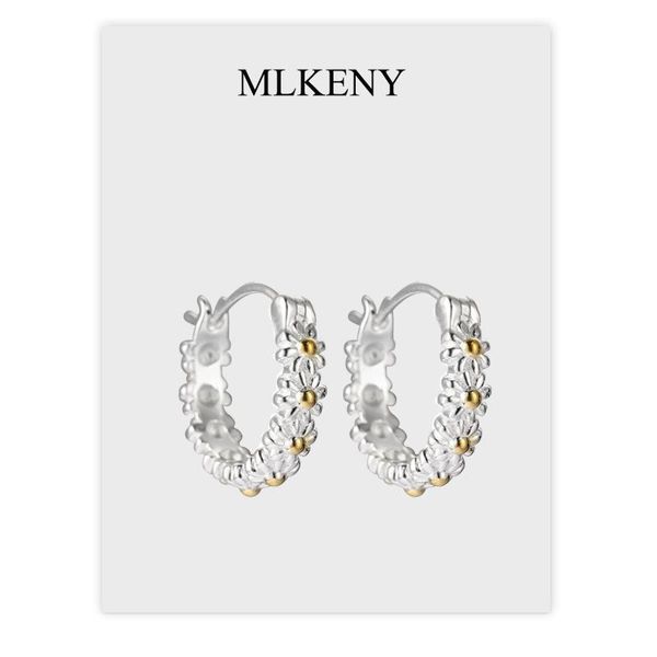 

stud mlkenly daisy ear buckle s925 whole body sterling silver gold and color matching geometric earrings ins style jewelry, Golden;silver