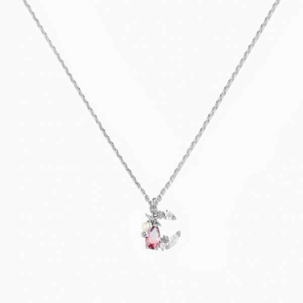 

pendant necklaces fashion necklace chain rose pearl oysters moon and star charm with zircon for women girls jewelry gifts, Silver