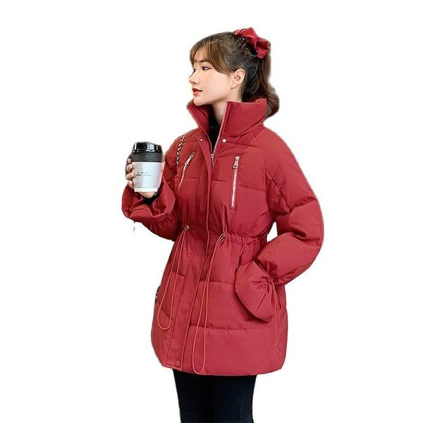 

women's down & parkas fashion winter jacket women short jackets for 2021 waist korean padded stand collar cotton jjacket tyjtjy, Black