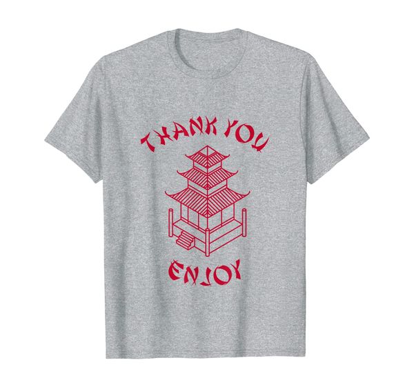 

chinese takeout food thank you enjoy funny tshirt costume, White;black