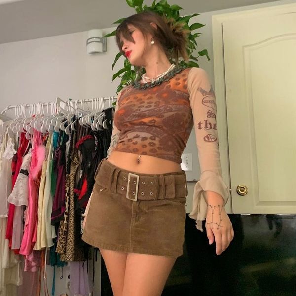 

heyoungirl vintage corduroy high waisted mini skirt women elegant chic fashion short skirts with belt autumn fashion y2k skirt, Black