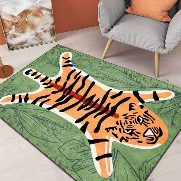 

carpets cartoon animals series carpet kids room play mat cute tiger 3d printing big child bedroom game area rugs baby beside