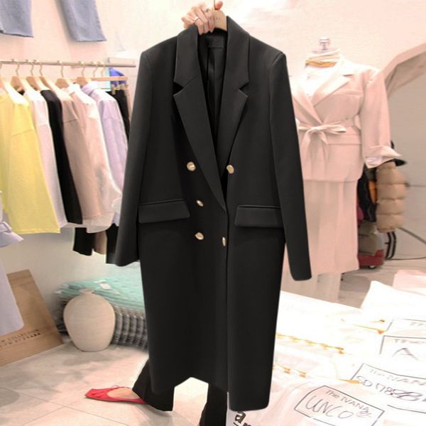 

women's suits & blazers [ewq] double breasted long sleeve trend coat feminino office lady blazer notched unique clothing simple women o, White;black