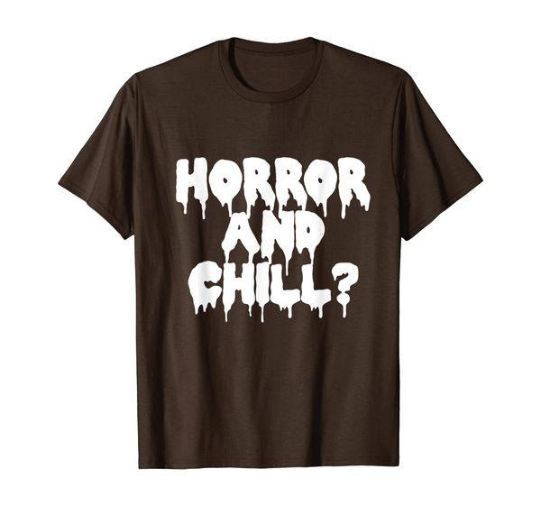 

Horror Movies and Chill Creepy Gothic T-Shirt, White;black