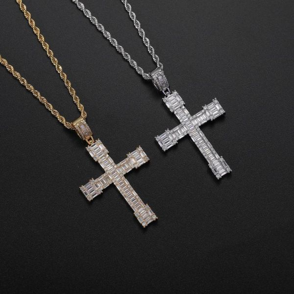 

mirco pave bling cross zircon necklace brass cz pendants men hip hop jewelry cn370 pendant necklaces, Silver