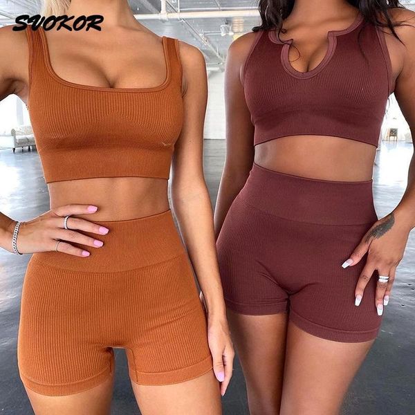 

two-piece fitness suit women seamless gym sport workout running sports set summer yoga shorts bra tracksuit u-neck outfit