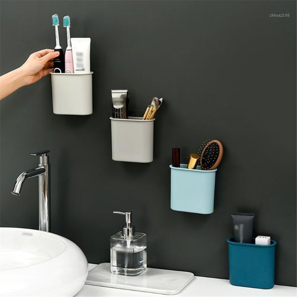 

bathroom storage & organization seamless wall-mounted box toothbrush toothpaste rack wall mounted organizer cosmetic organizador1