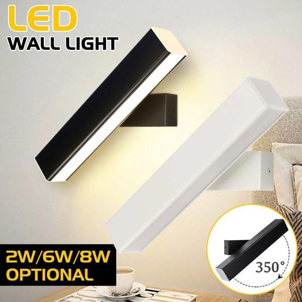 

wall lamp 8w led light outdoor waterproof porch 350 degree rotation indoor bedroom bedside decoration lighting warm cool white