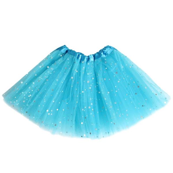 

toddler baby girls polka dot star sequin mesh tutu skirt puff skirt party dance ballet costume sequins skirts##3, Blue