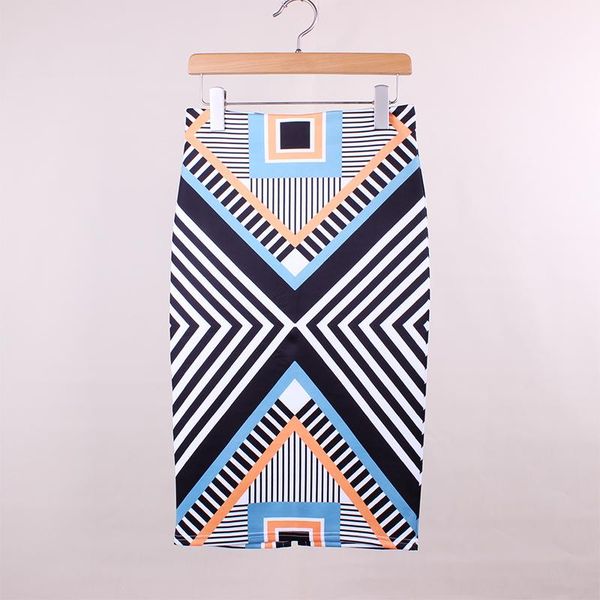 

skirts 2021 classic geometric print women pencil america europe fashion design ladies slim bottoms girls apparel wholesale, Black