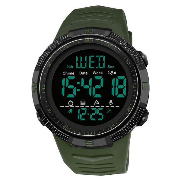 

men's military digital electronic watch fashion multifunctional waterproof outdoor sport fit boys girls gift watches wristwatches, Slivery;brown