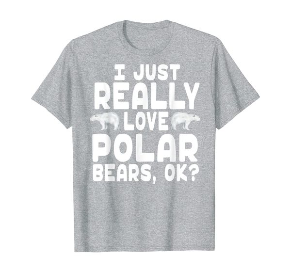 

i just really love polar bears - cute polar bear t-shirt, White;black