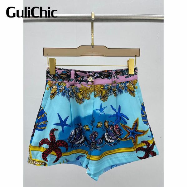 

women's shorts high end quality starfish print waist women, White;black