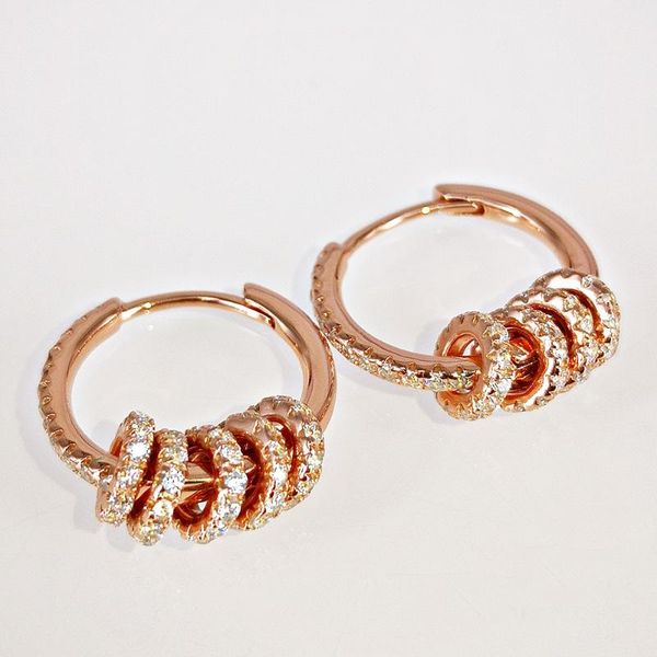 

hoop & huggie 925 sterling silver earrings made with clear cubic zirconia wedding allergy jewelry, Golden;silver