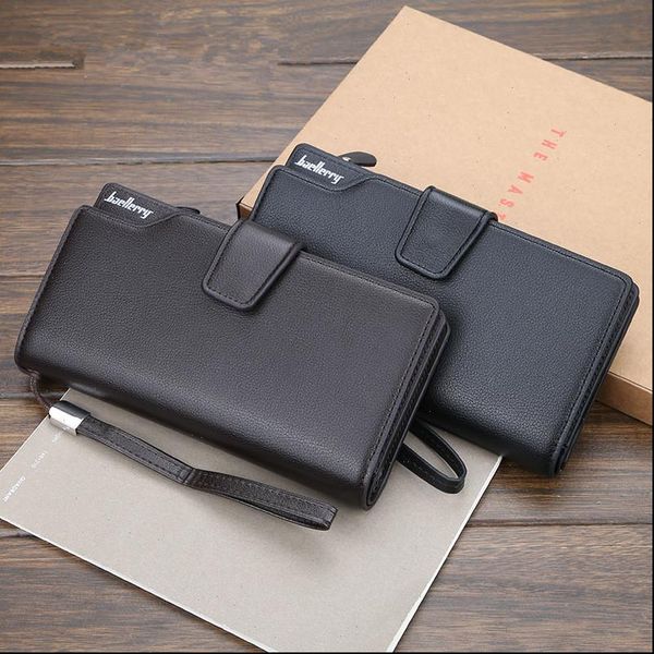 

men wallets long fashion brand man purse wallet hasp male clutch leather zipper money business coin 048q, Red;black