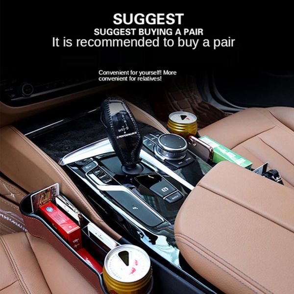 

car organizer leather seat crevice storage box multifunctional gap container auto interior bag