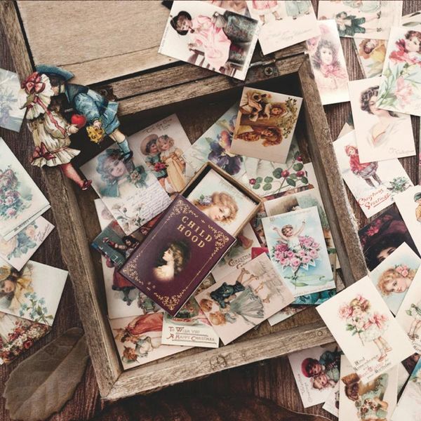

gift wrap 100pcs/pack mini decal decorative diary scrapbook diy retro material paper backing