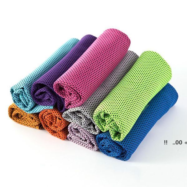 New90 * 30cm Ice Cold Serviette Été Refroidissement Insolation Sports Exercice Yoga Serviettes Écharpe Séchage Rapide Doux Respirant Serviette Sport Supply EWF6110