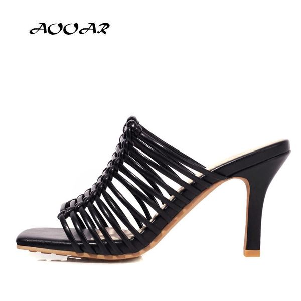 

square toe stiletto high heels breathable fashion wedding party sandals dress women's shoes, Black