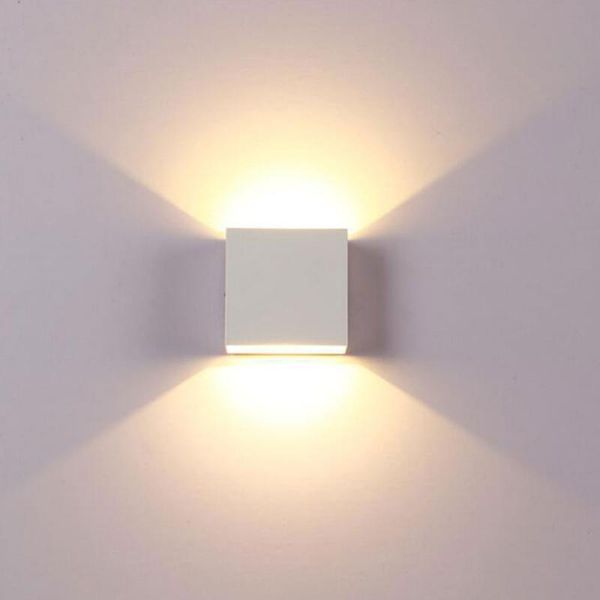 

pcs 6w led aluminium wall light simple style square lamp bedside lights bedroom arts lampada home decoration