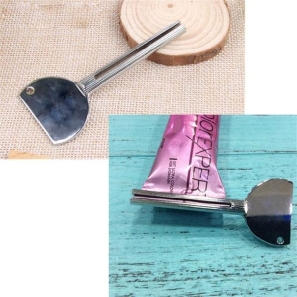 

stainless steel metal tube toothpaste squeezer bathroom hair color dye cosmetic paint dispenser for washroom toothbrush holders