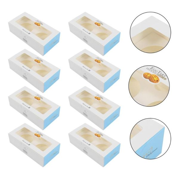 

gift wrap 25pcs baking boxes egg tart dessert packing with clear window