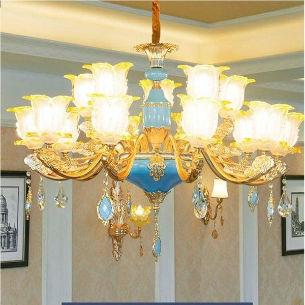 

pendant lamps european chandelier k9 luxurious bedroom retro garden crystal villa furniture