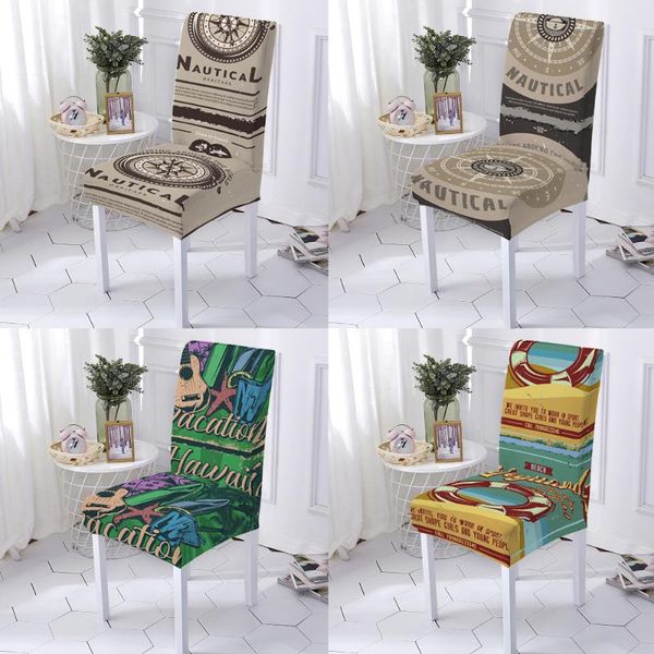 

chair covers sea pattern p high living classical slipcover chairs kitchen spandex seat cover wedding