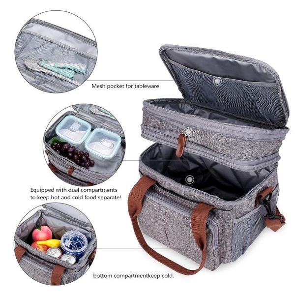 

diaper bags foldable picnic cooler, portable waterproof double-layer nylon insulation bag with aluminum foil, used for beach, camping, lunch