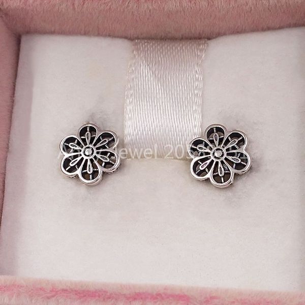 Andy Jewel Morning Dew Stud Pink CZ feito de 925 Sterling Silver Fit Fit