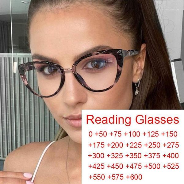 

sunglasses presbyopia reading glasses 2021 anti blue light computer cat eye woman brand designer eyeglasses frame oculos de grau, White;black