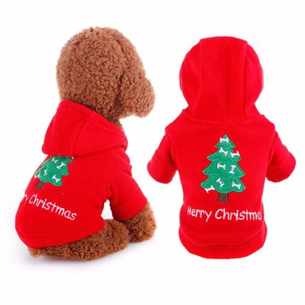 Hundebekleidung 2021 Est Warmer Weihnachtsmantel Leuchtend rote Welpenjacke Herbst Winter Outdoor-Haustierkleidung Winddichte Tieroberbekleidung