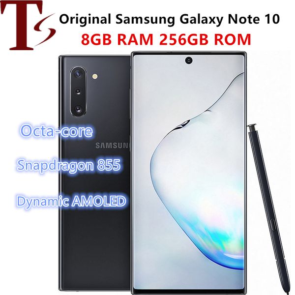 Отремонтированный оригинальный Samsung Galaxy Note 10 Note10 N970F N970U Octa Core 8GB RAM 256 ГБ ROM 6,3 дюйма 4G LTE Разблокированный Android Smart Phone 1pc DHL