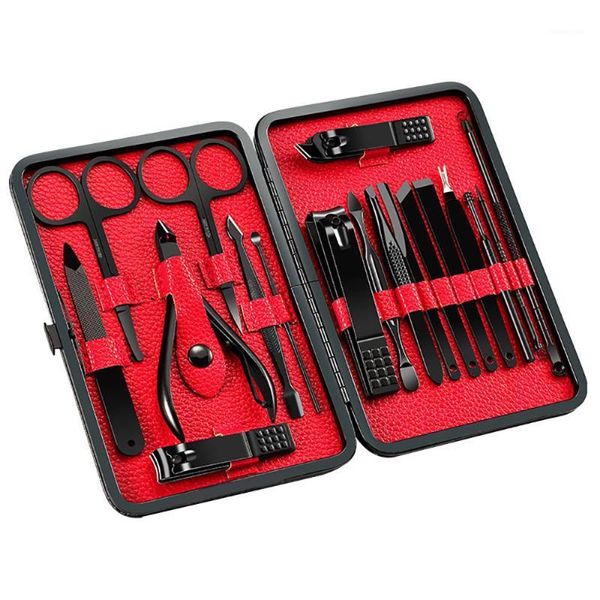 

18pcs professional nail clipper set pedicure tweezers manicure cutter beauty tools1