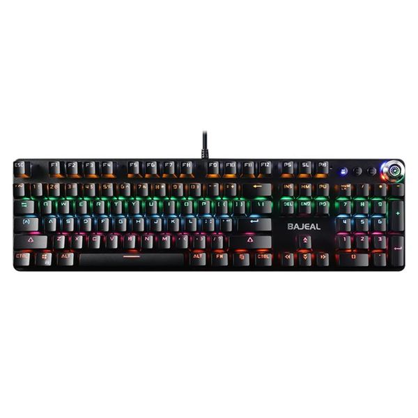 

keyboards mechanical keyboard gaming multimedia knob 108key led backlit wired for gamer pc laptop
