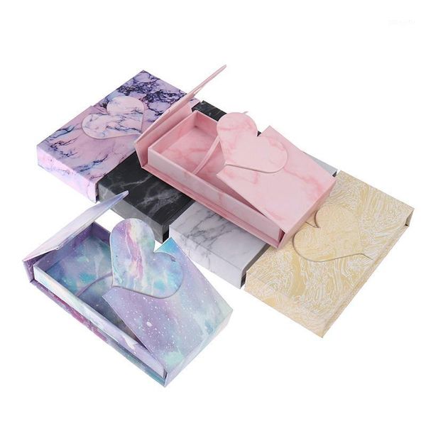 

empty eyelash packaging box heart rectangle lashes case eyelashes package boxes1