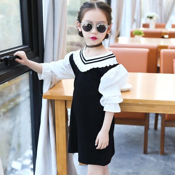 

girl's dresses est 2021 kids for girls spring autumn princess clothing teenage ruffles sleeve dress toddler clothes 3 8 10 12 years, Red;yellow