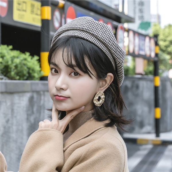 

hat girl summer solid color spot beret breathable versatile artist fashion lady bud student hat, Blue;gray