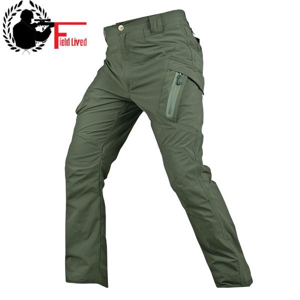 Estate IX9 Tactical Cargo Pant Uomo Pantaloni leggeri ad asciugatura rapida Stile militare Multi-tasche SWAT Combat Thin Pants Uomo Khaki 210518