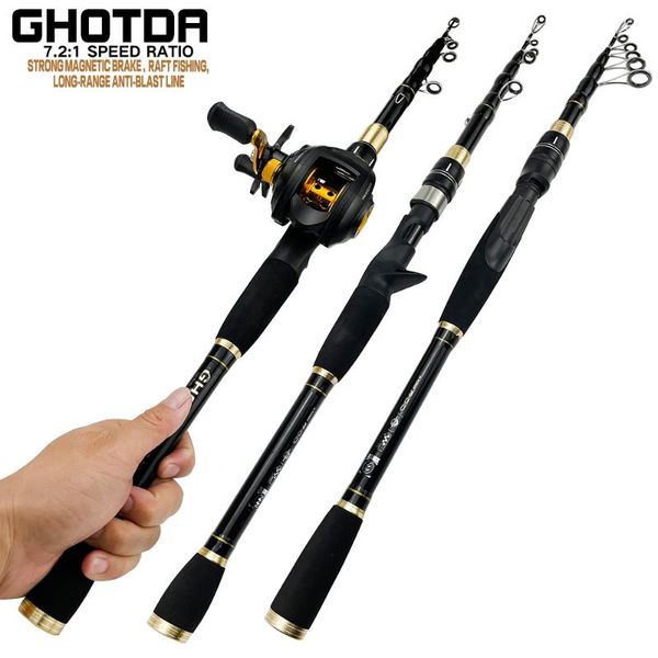 

fishing rod reel combo lure and 7.2:1 high speed baitcasting set tackle