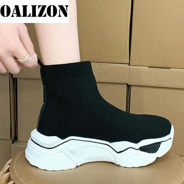 

mesh sandals boots women ankle boot for summer ladies breathable mid heel platform socks shoes woman casual cool, Black