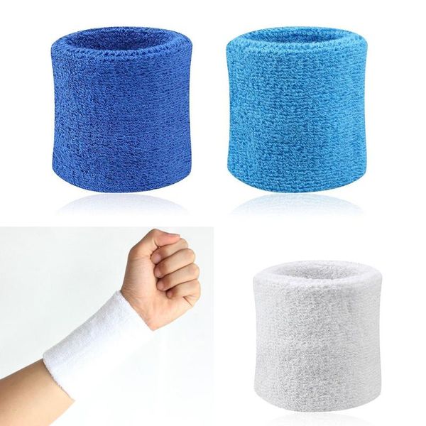 

2pcs cotton sport sweatband absorbing towel wristband wrist protector running badminton tennis basketball fitness support, Black;red
