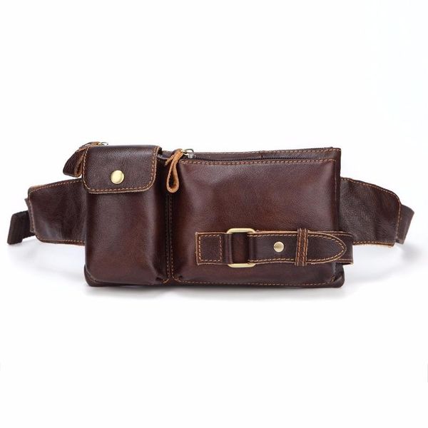 

small genuine leather chest bag wallet purse casual retro shoulder waist bags