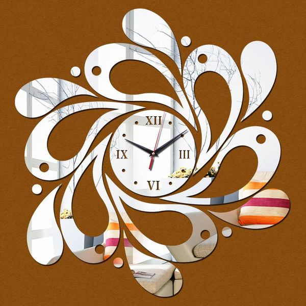 

wall clocks vintage clock quartz modern design reloj de pared horloge acrylic mirror sticker decorat