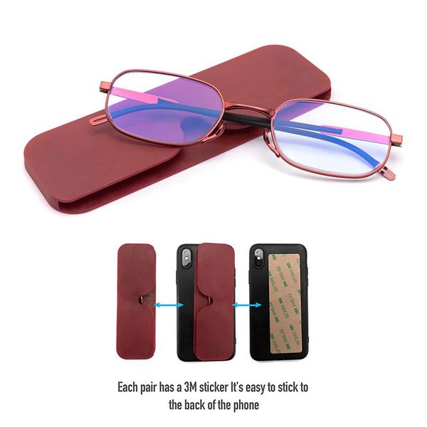

sunglasses high-grade anti blue-ray reading glasses male anti-fatigue female portable case can stick mobile phone, White;black