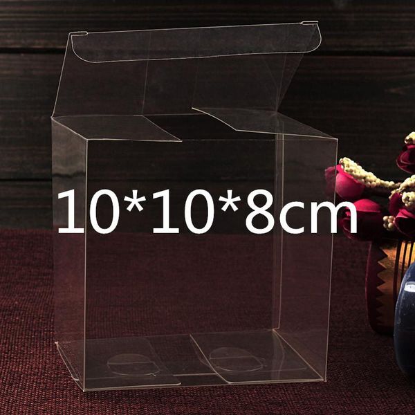 

gift wrap 10*10*8cm clear plastic candy storage box for wedding favor gifts/store products display packing boxes transparent