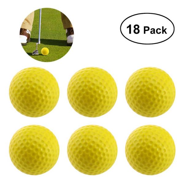 

golf balls winomo 18pcs practice dimpled elastic indoor outdoor training (yellow)