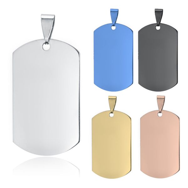 

stainless steel pendant charm personalized engraved jewelry gold plating blank dog tag military for necklace keychain diy polished jewelry, Bronze;silver
